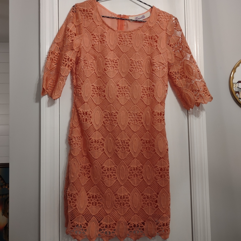 Knee length Peach Dress